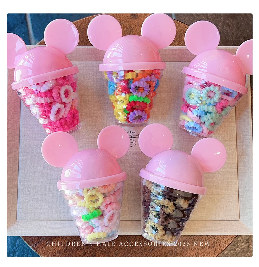 2026 Neueste 60 Stück/Box Solide Elastische Haargummis für Frauen Mädchen Kinder Makronen-Regenbogenfarben Kleinkind Scrunchies Pferdeschwanzhalter Geschenk – Detail 5
