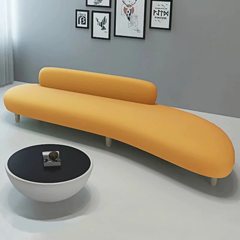 #Minimalist Curved Cloud Sofa, Nordic Cream Style, Trendy Special Shaped Lounge Sofa For Clothing Shop, Home & Accommodation