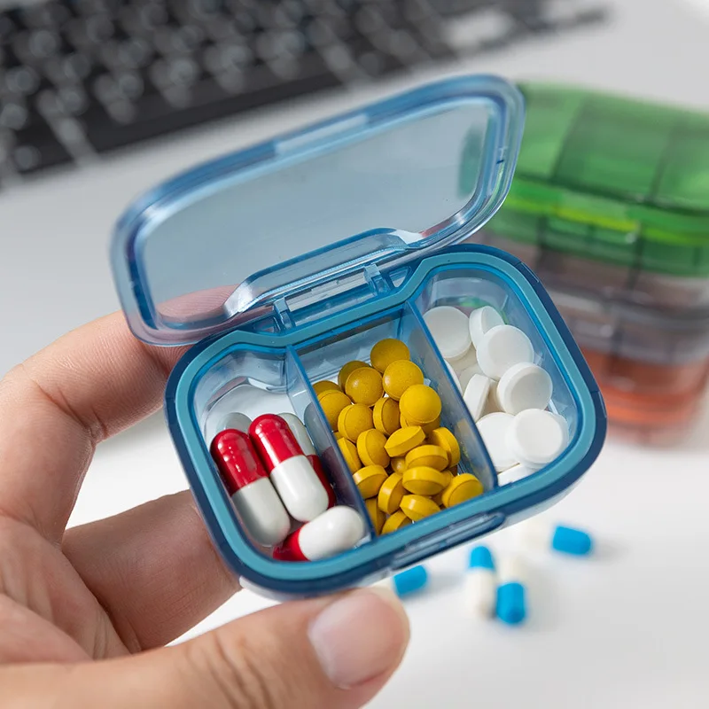 Mini Medicine Pills Box Drug Storage Box Pills Dispenser Pill Organizer Tablet Pillbox Case Container Portable
