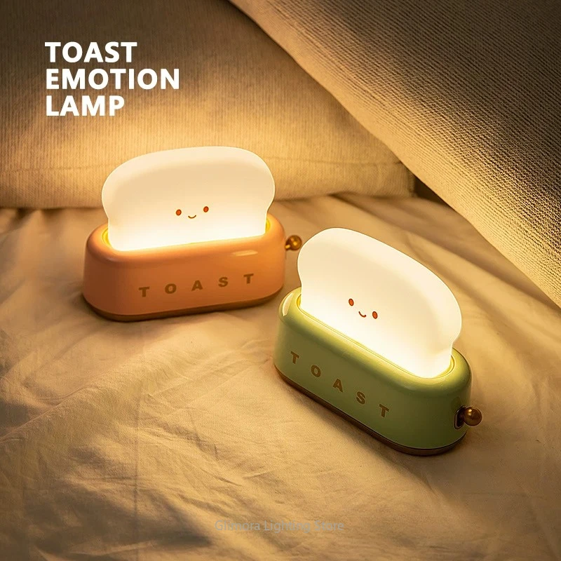 Emotion Night Light for Bedroom, Bread Machine Shape Heal Sleep Aid Lamp, Soft Warm Glow with Delay Off, Cute Bedside Decor Gift