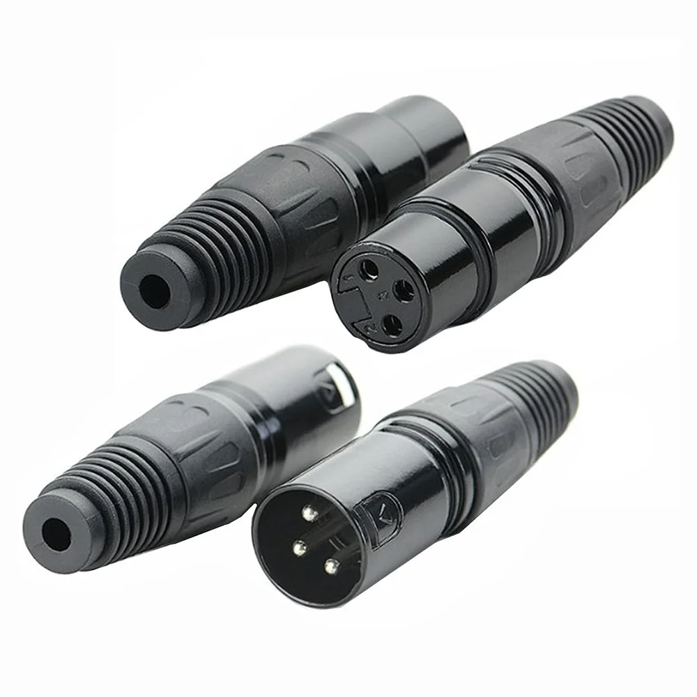 3Pin XLR Connector 1Pair 2Pair Male & Female MIC Snake Plug Cable Adapters Microphone Audio Socket for High Conductivity