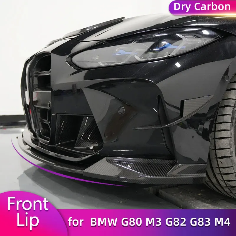 

Предварительный сухой карбоновый передний бампер, спойлер для BMW G80 M3 G82 G83 M4 2021-2023, фартук для передней губы и подбородка автомобиля, 3 шт./компл., комплекты кузова