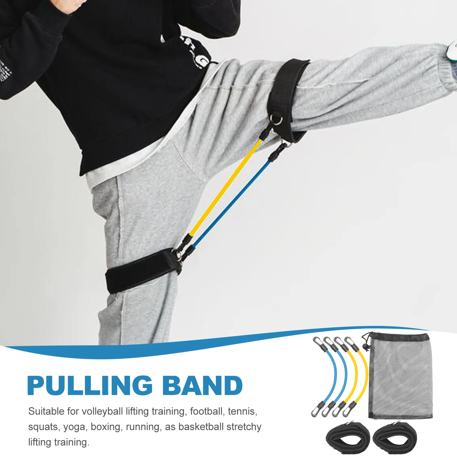 

1 set 1 Set Of Foot Ankle Resistance Bands For Basketball Training Lightweight Durable Leg Lifting Strap Wear-Resistant Sports