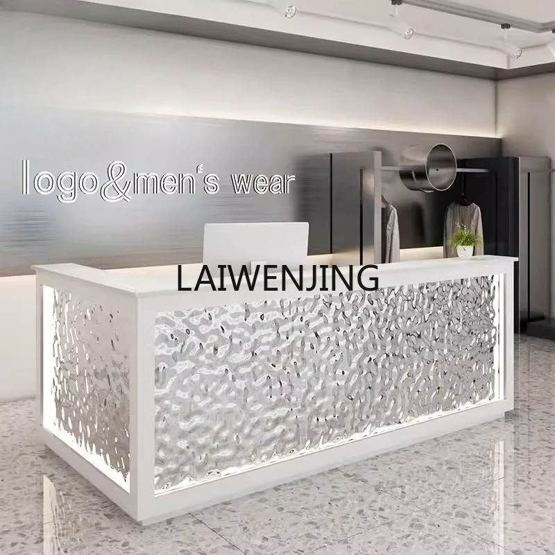 

HLZ water ripple stainless steel bar counter beauty salon clothing store checkout page reception desk corner