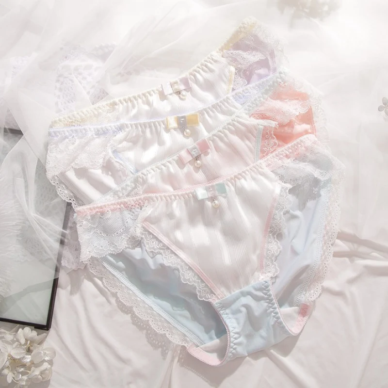 Cukierkowe kolory mleczny jedwab seksowna opaska dziecięca śliczne piękne Sweety bielizna damska w stylu księżniczki elastyczność gładkie miękkie majtki Breifs