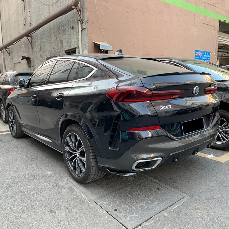 Picture 7: For BMW X6 G06 2019-2022 Car Accessory Rear Bumper Splitters Aprons Trunk Lip Spoiler Canard Wing Diffuser Wrap Angle Protector