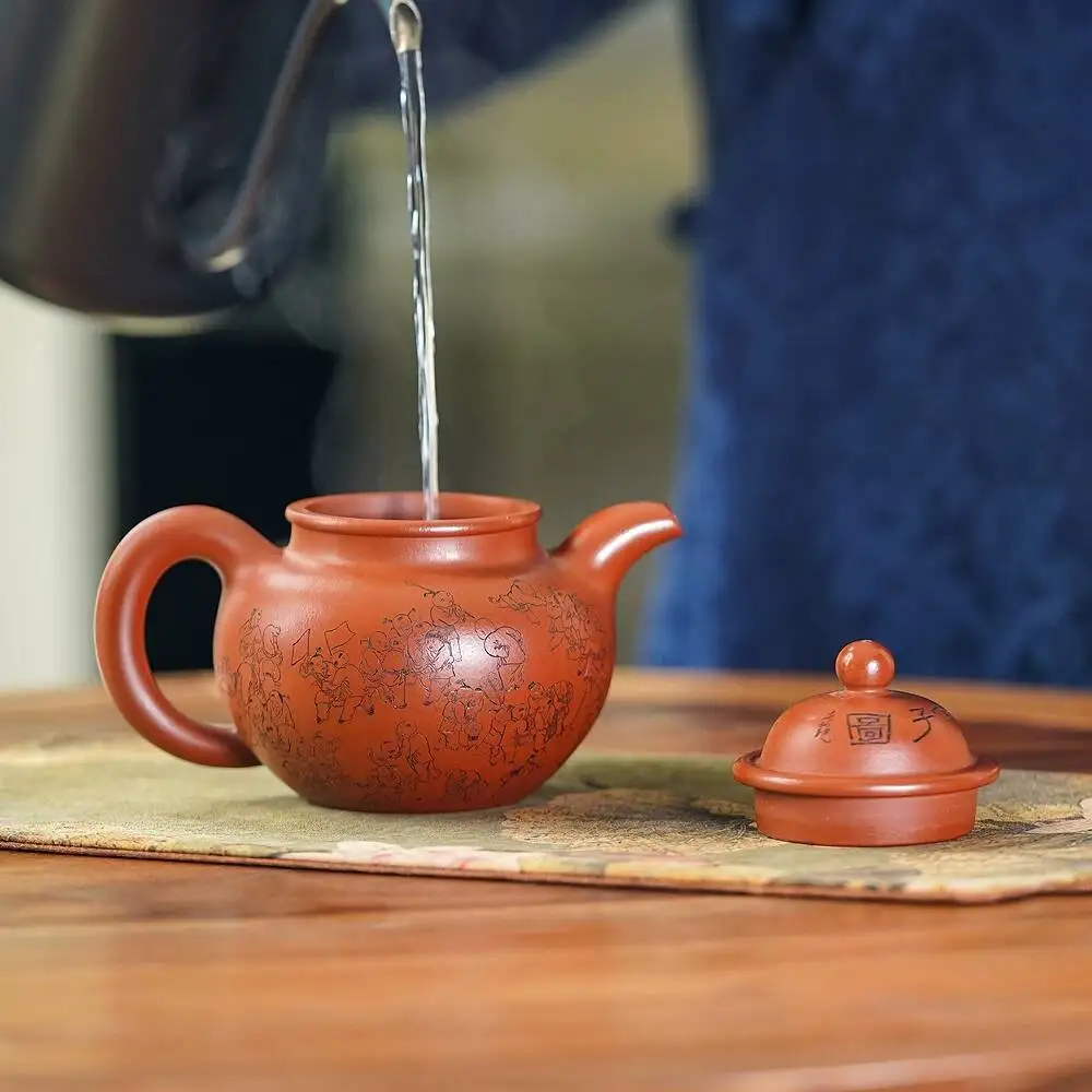 Yi Hut Spring High-End Collectible Yixing Purple Clay Teapot, Handmade By Famous Craftsman, Original Ore Material, Da Hong Pao