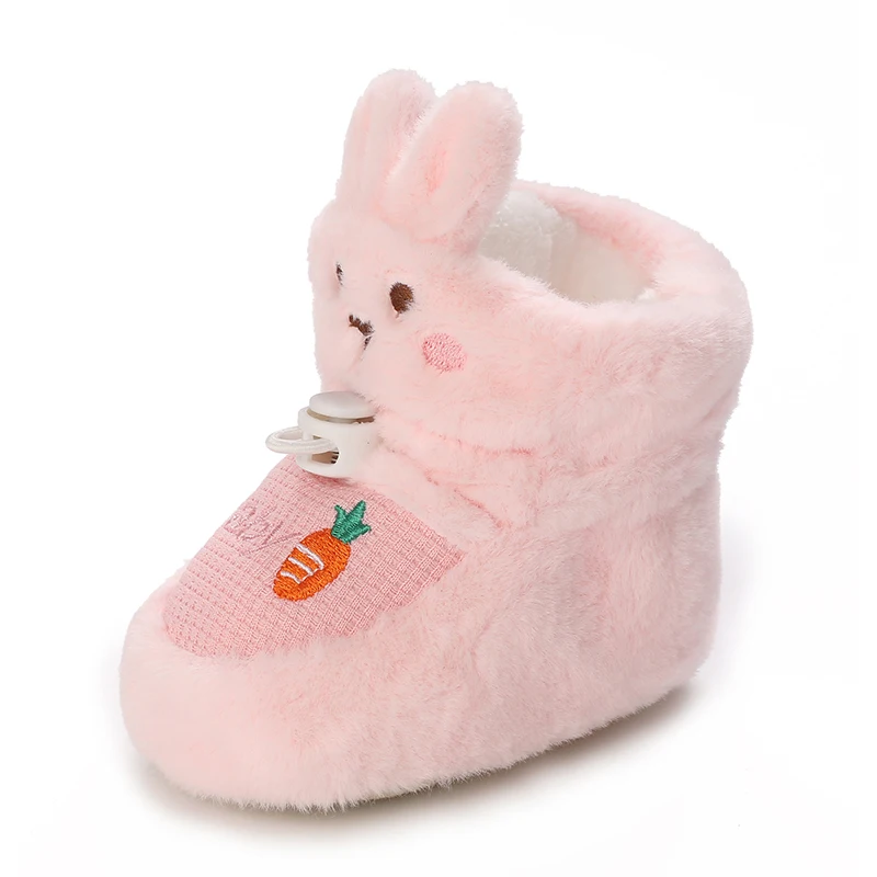 Winter newborn baby cotton shoes cute cartoon boys and girls first step thick snow boots soft and warm casual walking shoes