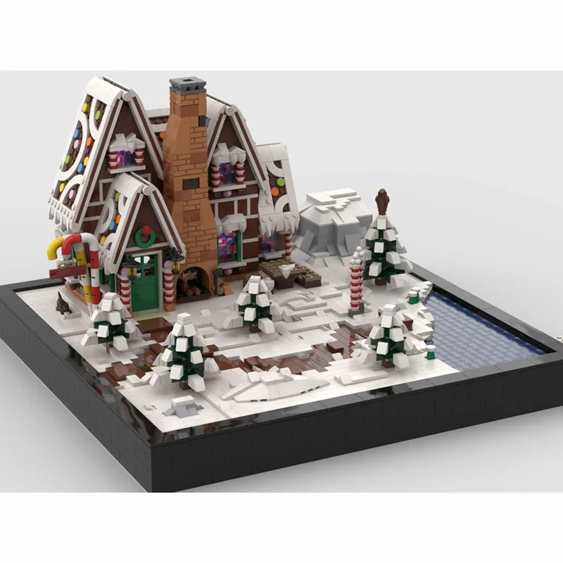 Moc Bausteine Lebkuchen Haus Diorama Technologie Modulare Ziegel Modell Geschenke Weihnachten Spielzeug DIY Sets Montage