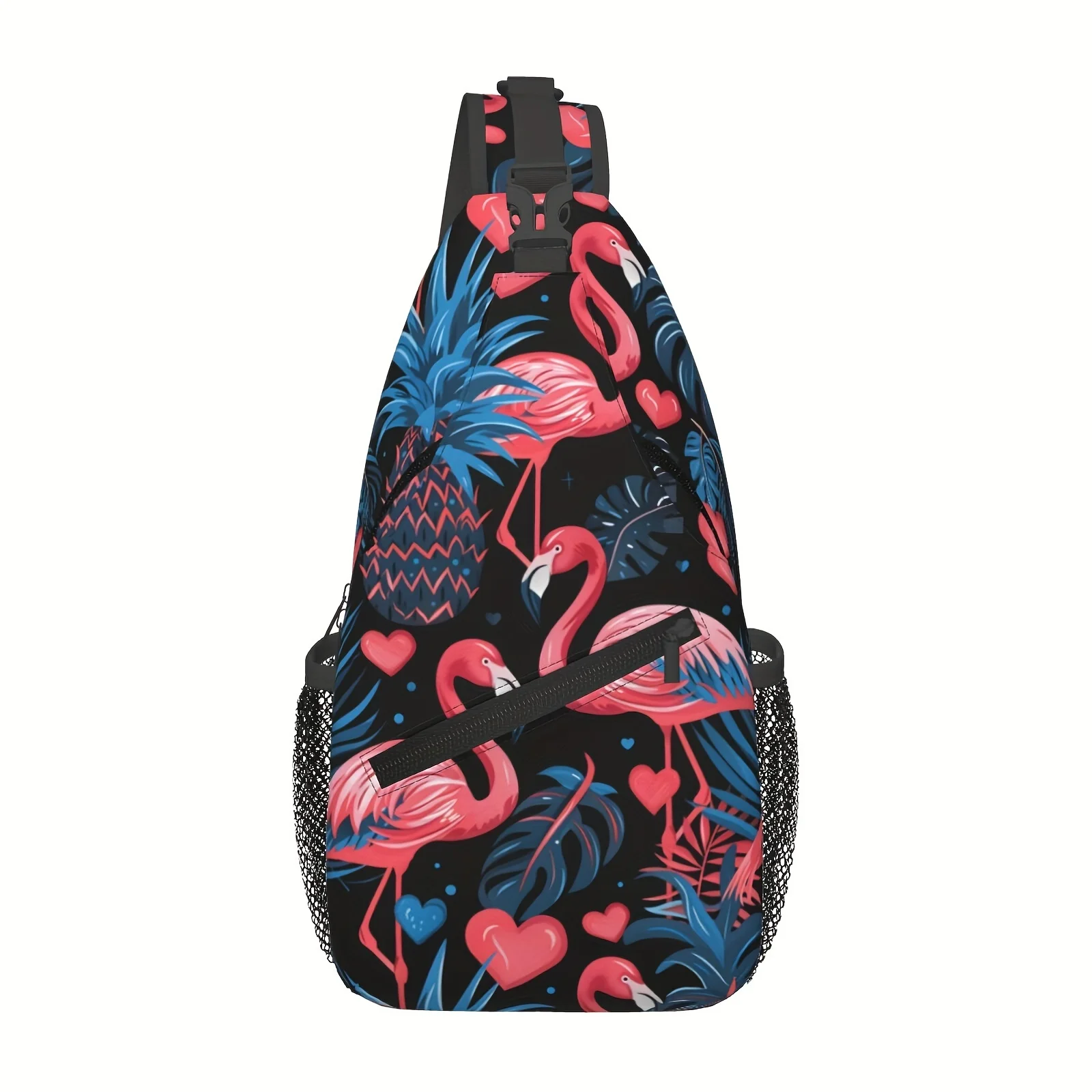

Palm Leaf Flamingo Pattern Crossbody Chest Bag for Shopping Work Leisure Travel Beach Outings Fishing