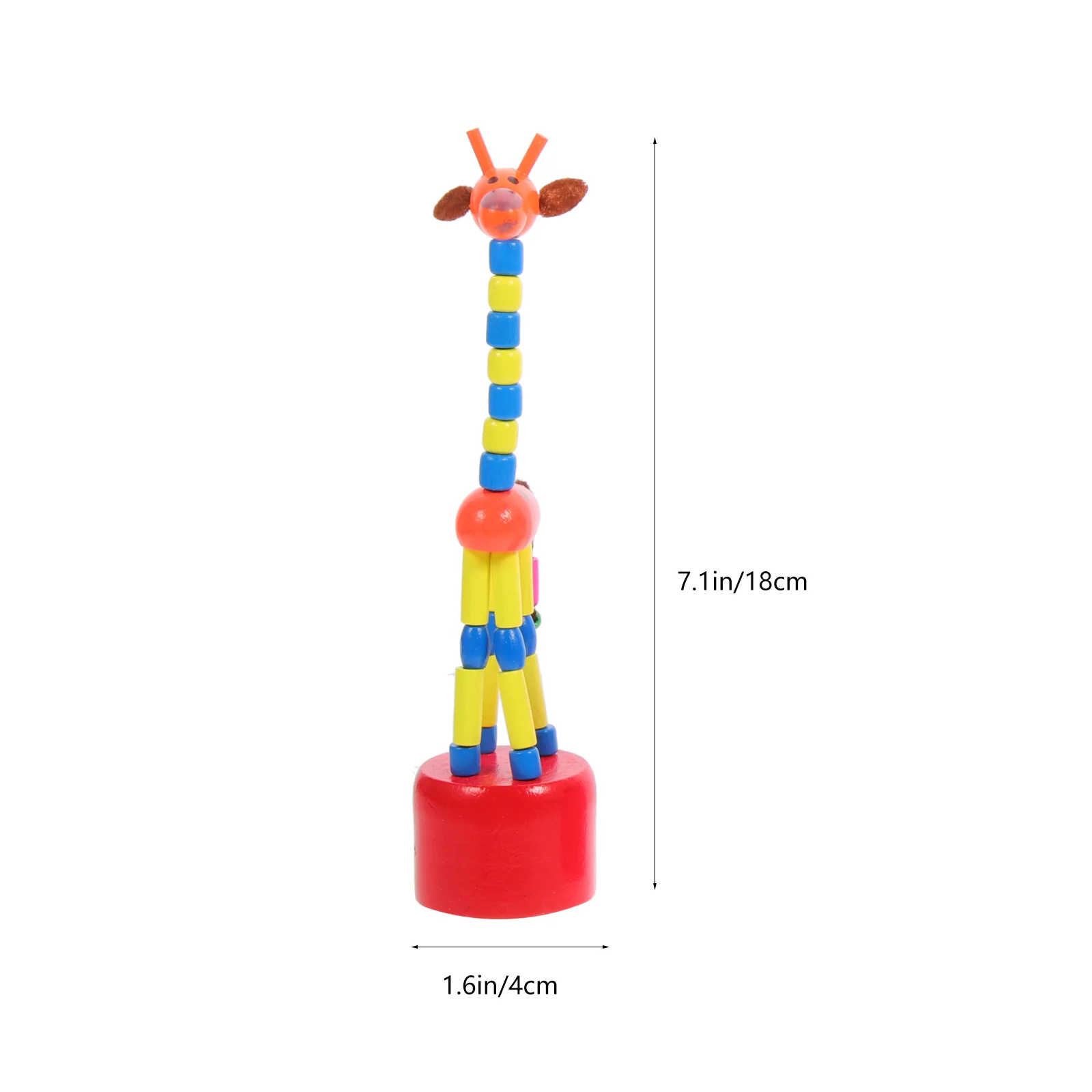Jouets pour tout-petits, 5 pièces, Figurine girafe pour enfants, marionnettes pivotantes, cadeaux à pousser en bois pour enfants