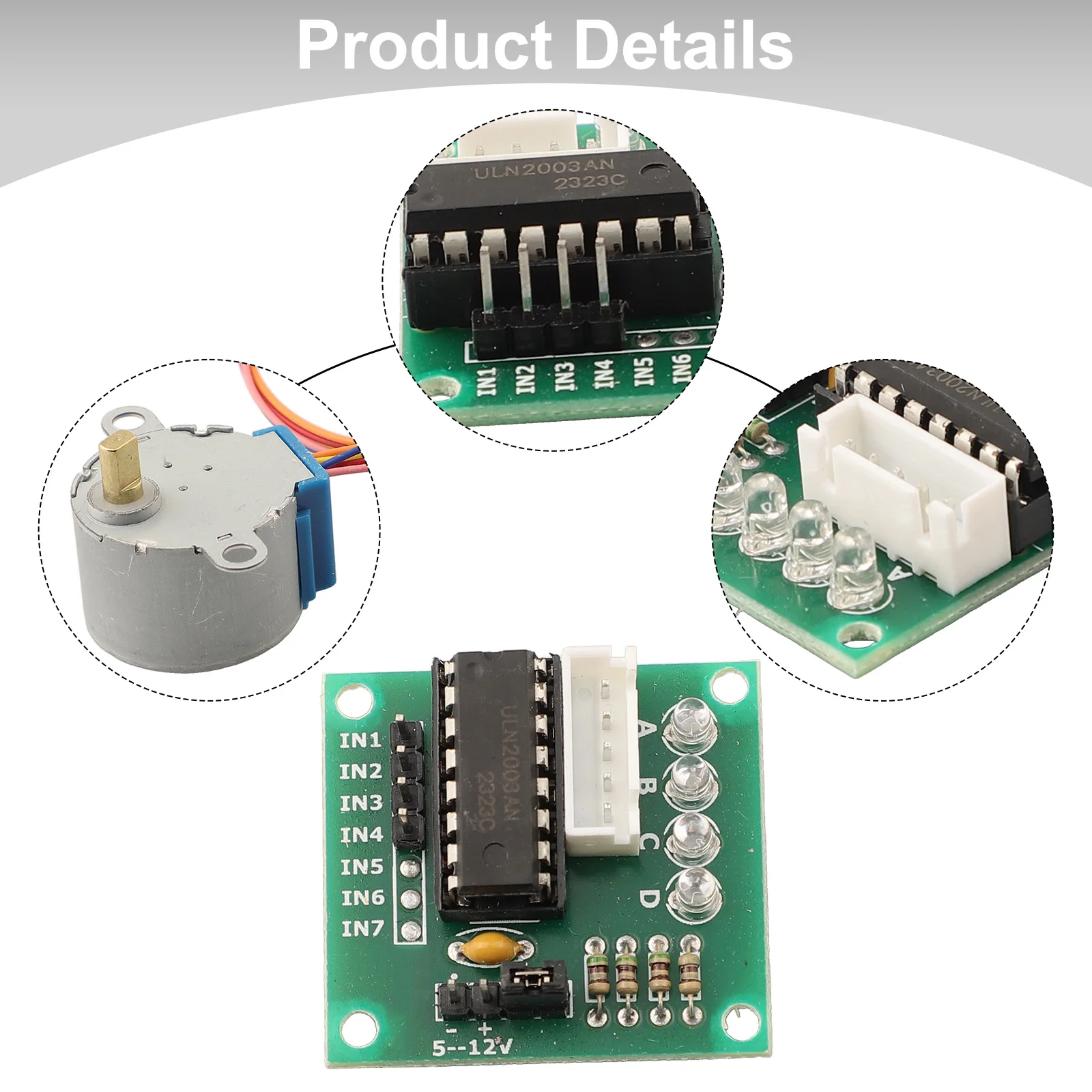 5V 4-Phase Stepper Motor 28BYJ-48 with ULN2003 Driver Board for Arduino DC 5V Geared Step Motor and Test Board