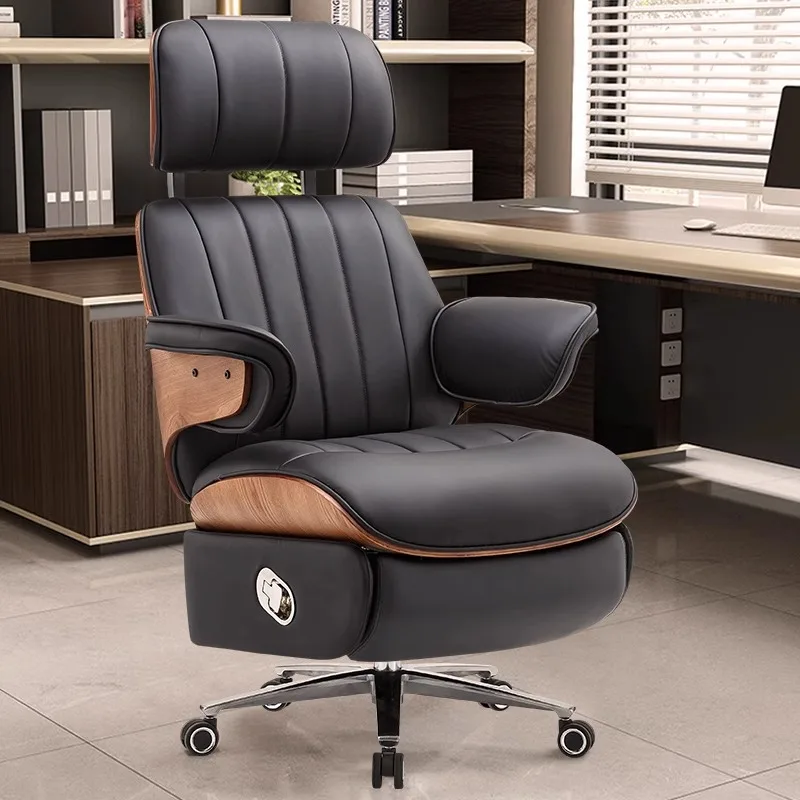 Ergonomic High Back Comfortable Office Furniture Lumbar Support Pu Leather Boss Swivel Executive Office Chair With Footrest