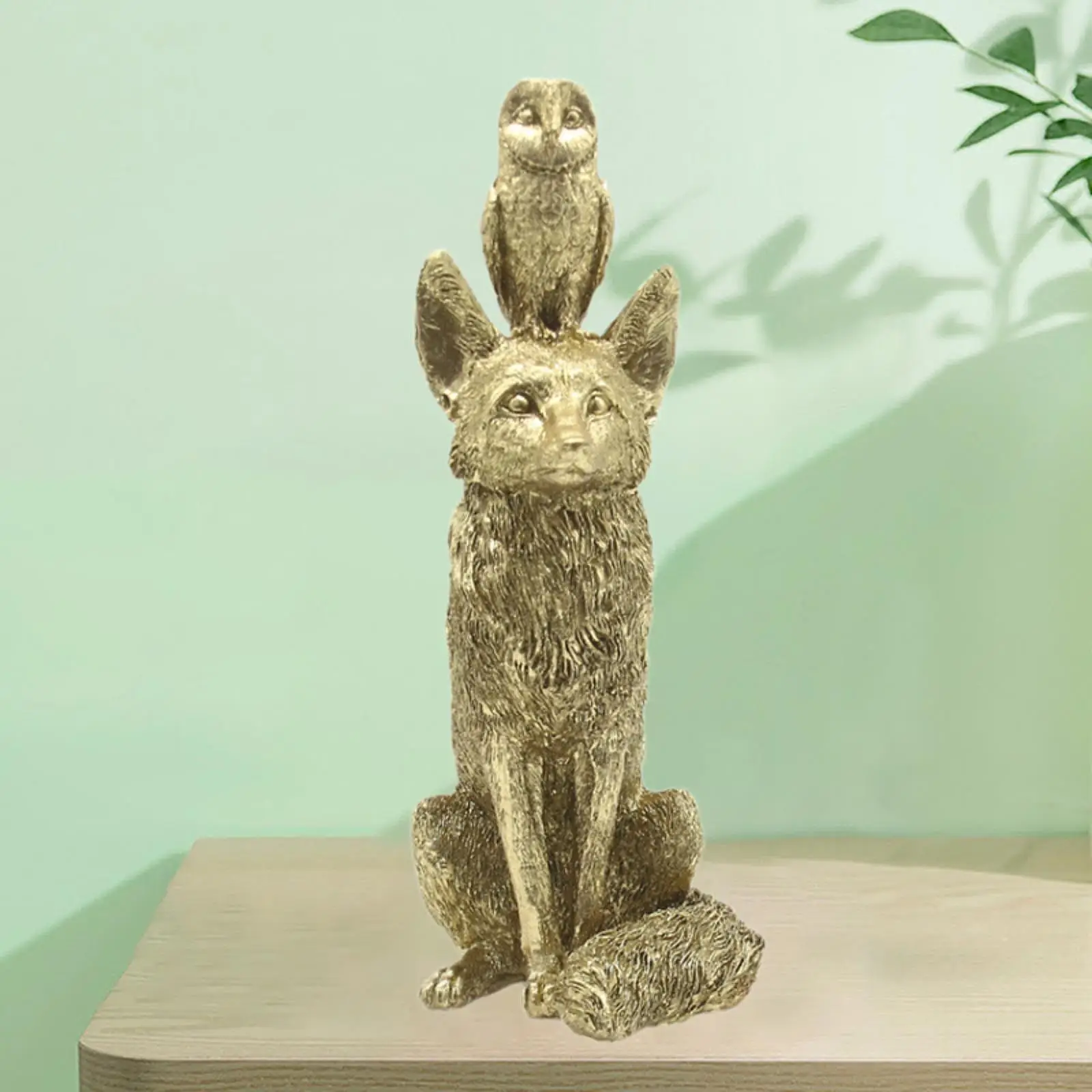 

Fox and Owl Figurine Creative Home Decor for Hallway Bookcase Living Room