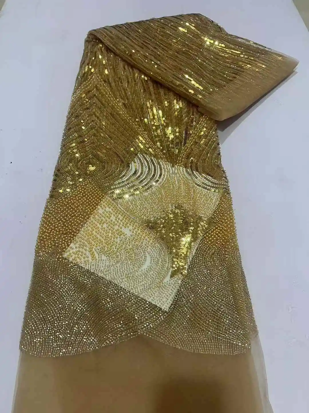 نسيج الدانتيل الأفريقي 2025 الترتر مطرز التطريز العريس النيجيري الزفاف عالية الجودة الفرنسية تول أقمشة الدانتيل لحفل الزفاف