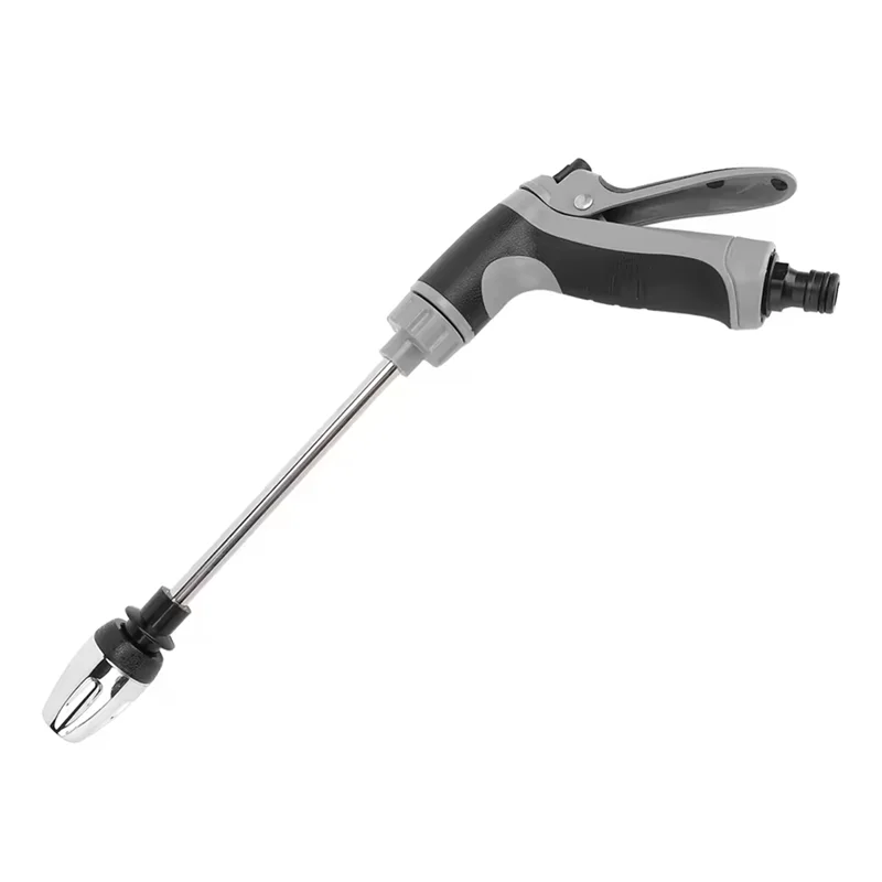 

ABZV-Household Garden Hose Nozzle With Long Extension Rod Water Sprayer Head Rubber Covered Handle Tool