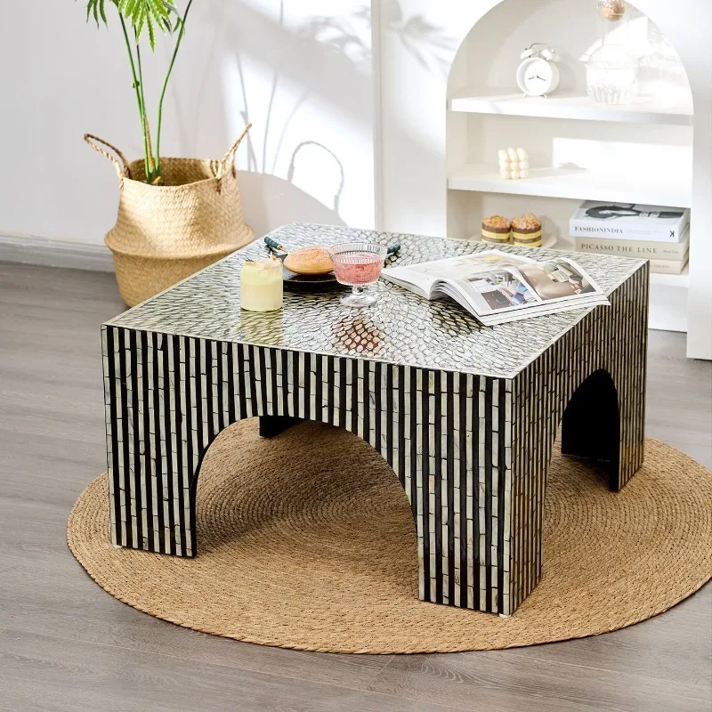 luxury, coffee table, modern minimalist sofa side table, designer handmade creative balcony coffee table, square table