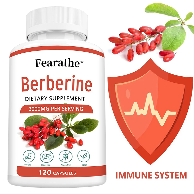 Berberine Capsules 2000mg  - Cardiovascular and Digestive Health,Balance Liver Health Digestion,Non-GMO