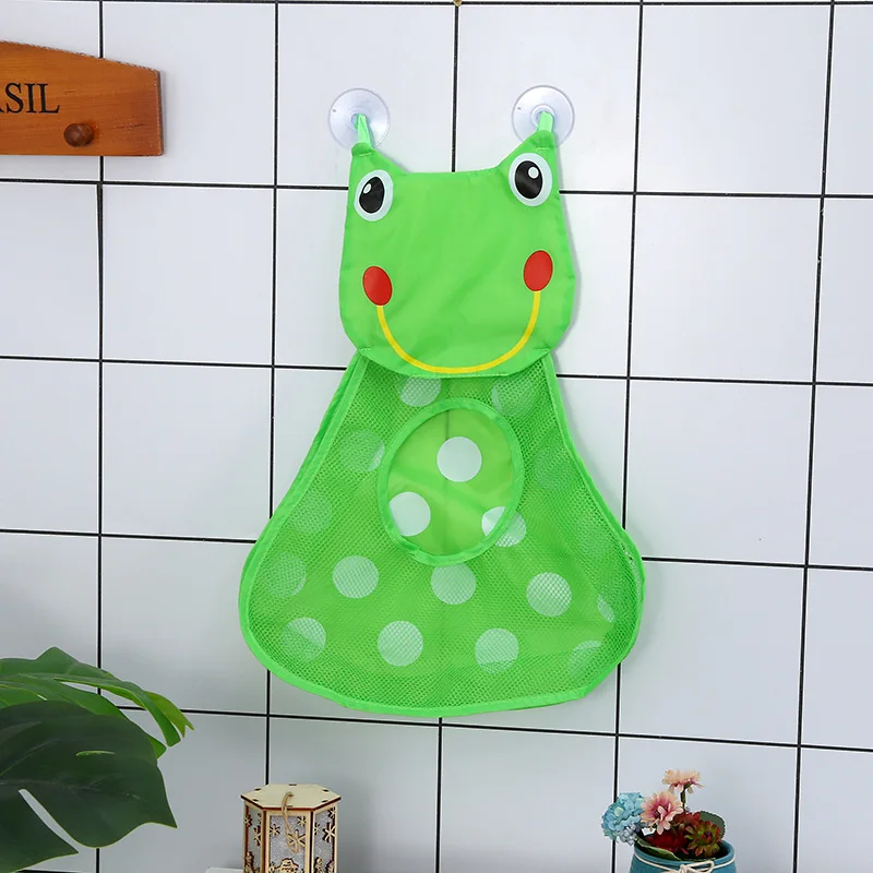 Children's Bathroom Toys Quick Drying Bathroom Mesh Bag Cartoon Storage Hanging Bag Bathroom Multifunctional Suction Cup