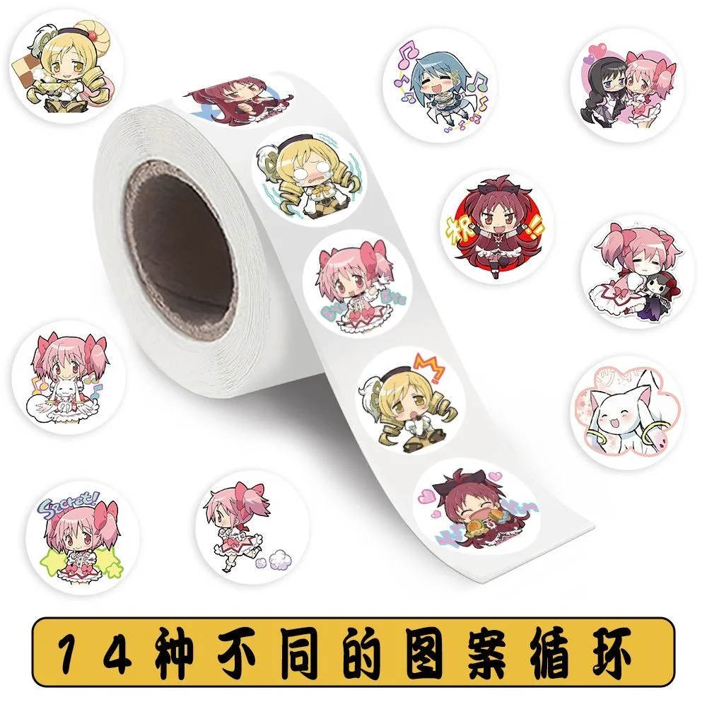 500 Stück/Rolle Puella Magi Madoka Magica Anime Cartoon Aufkleber DIY Skateboard Laptop Gitarre Handy Auto Siegel Etiketten Dekoration