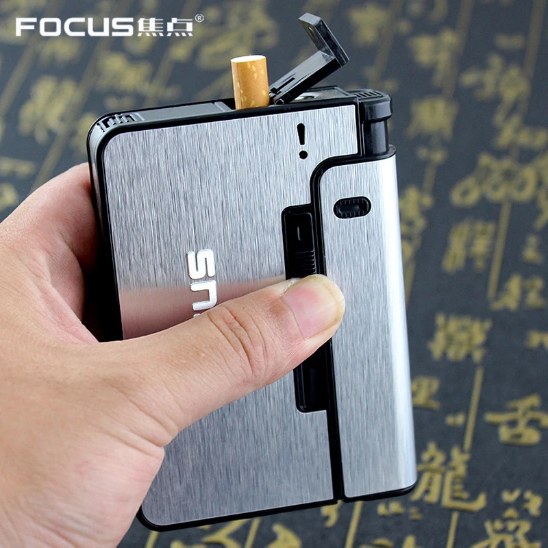 Portable Automatic Cigarette Case, Metal Cigarette Boxes, Cigarette Holder, Not Lighter Gadget for Christmas, New, 2024, 10Pcs