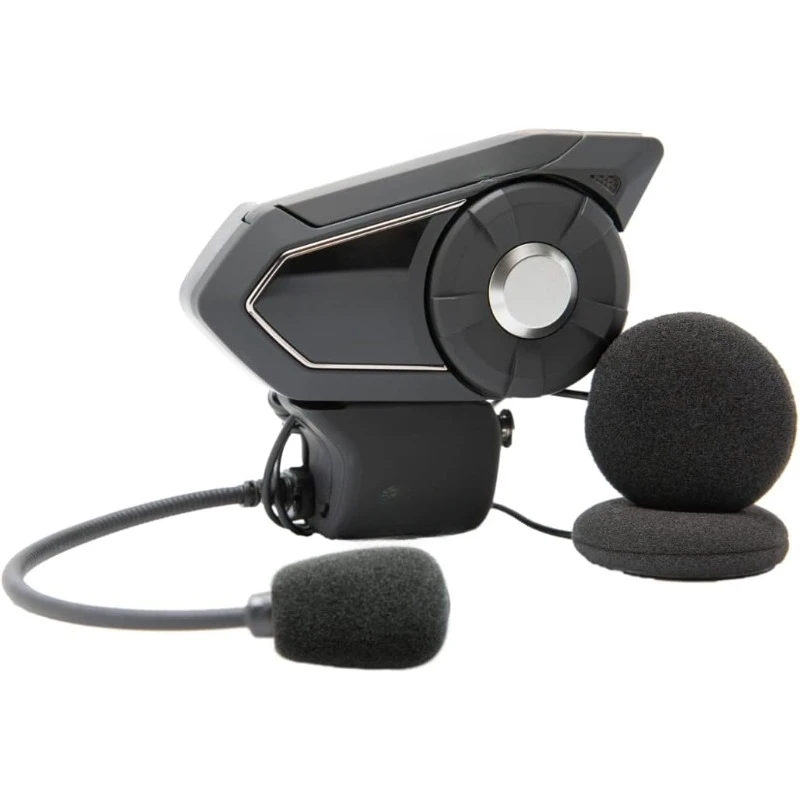 30K Motorcycle Bluetooth Headset Mesh Communication System, Black, Single Pack with HD Speakers