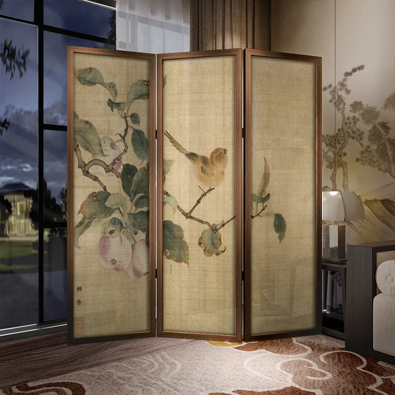 Schermo di fiori e uccelli
