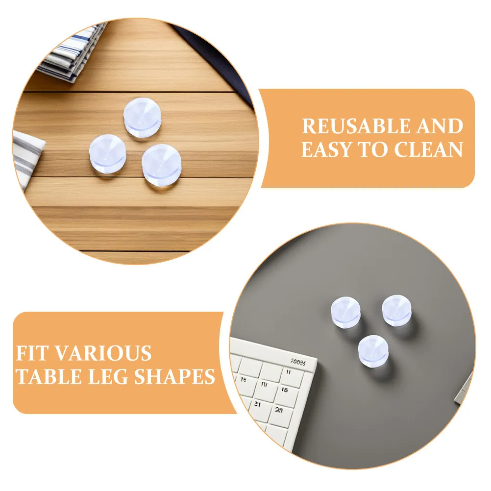 16Pcs Transparent Non Slip Furniture Pads for Glass Table Tops Clear Table Top Spacer Bumper Pad Reusable Easy Clean Safety