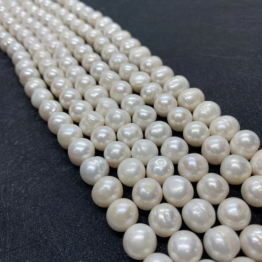100% Natural Freshwater Pearl Beads Grade A 9-12mm Nearly Round Bead for DIY Jewelry Making Earring Necklace Punch Loose Spacer
