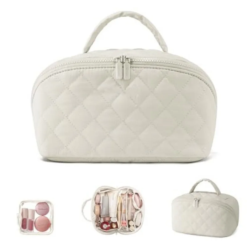 Nuova Borsa per il Trucco da Donna di Grande Capacità, Leggera e Portatile, Borsa da Toilette per Cosmetici, Borsa da Viaggio e da Lavoro