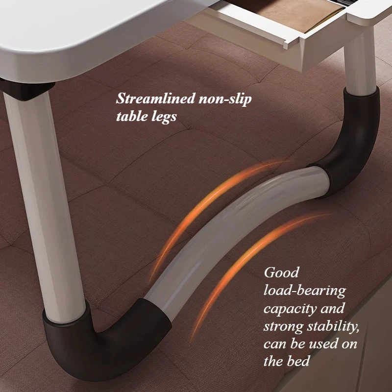 طاولة كسولة بارتفاع قابل للتعديل، حامل محمول قابل للطي لكتابة الكمبيوتر المحمول والقراءة والوجبات الخفيفة في السرير #4