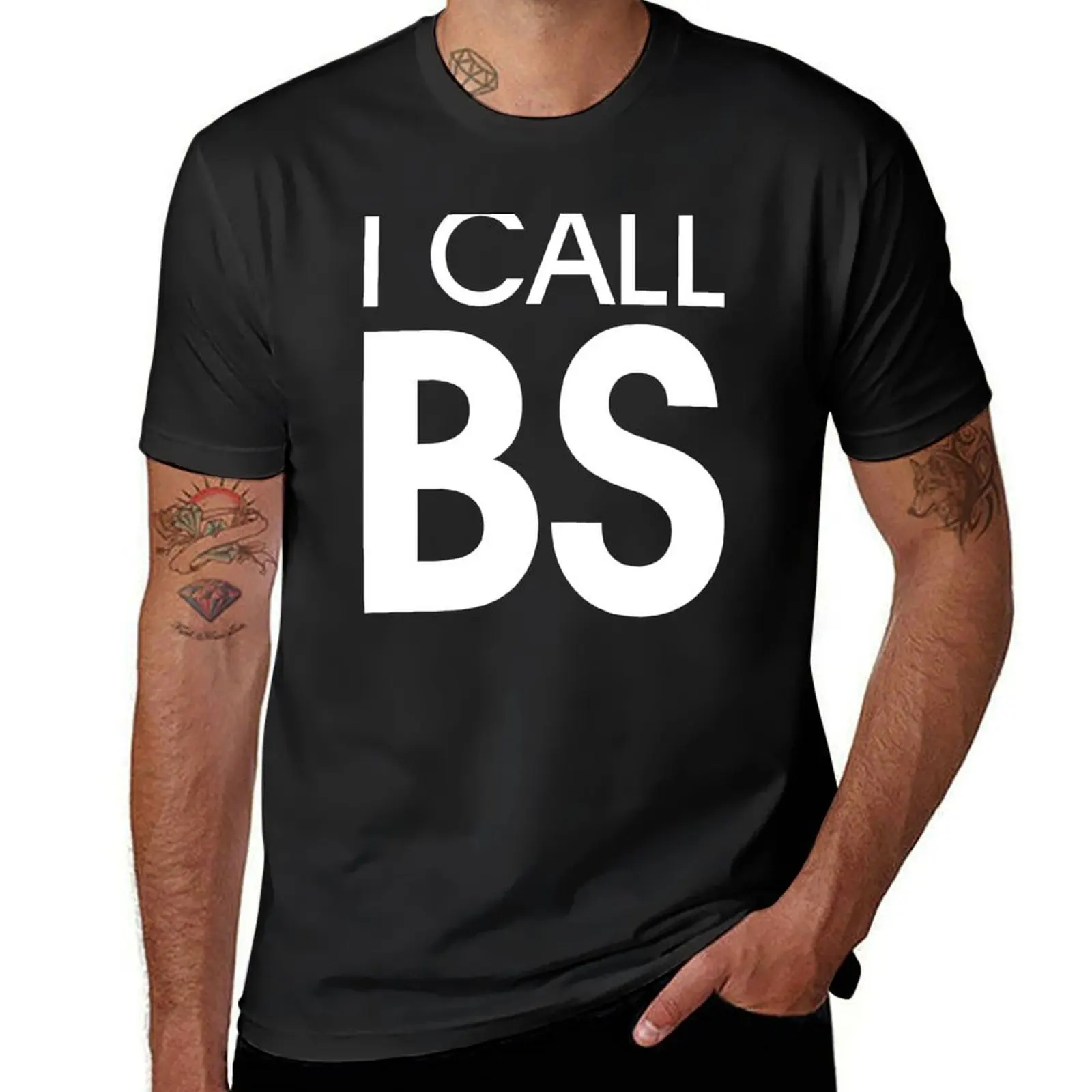 

I Call BS (white) T-Shirt oversizeds summer top men workout shirt