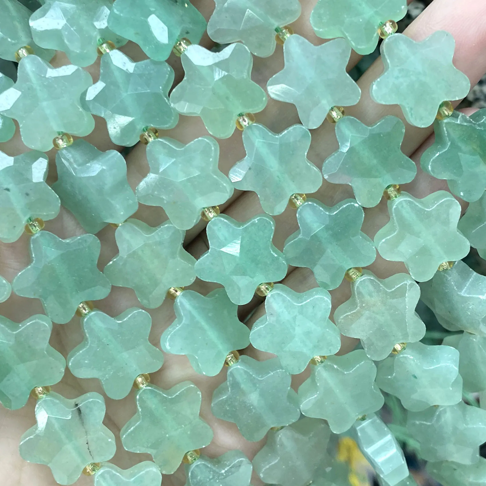Natürliche Steinperlen in Sternform, facettiert, gelbe Jade, lose Perlen für Schmuckherstellung, DIY-Armband, Halskette, Ohrringe, Accessoires – Detail 18