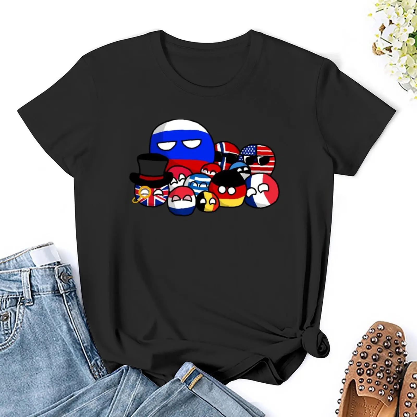 Countryballs-Fans Pullover para homem e mulher, camiseta do dia dos namorados, roupa kawaii, alfândega, presentes