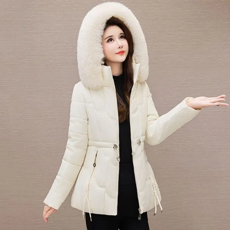 2025 New Winter Coat Women Long Parka Jacket Fur Collar Loose Long Coats Wool Liner Jackets Thick Warm Snow Wear Padded Outwear