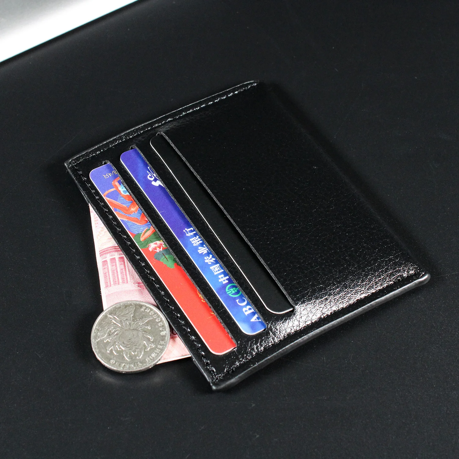 

Mini Credit Card Holder Super Slim Soft Wallet Genuine Leather Wallets Purse Thin Small Card Holders Men Wallet hot-sale