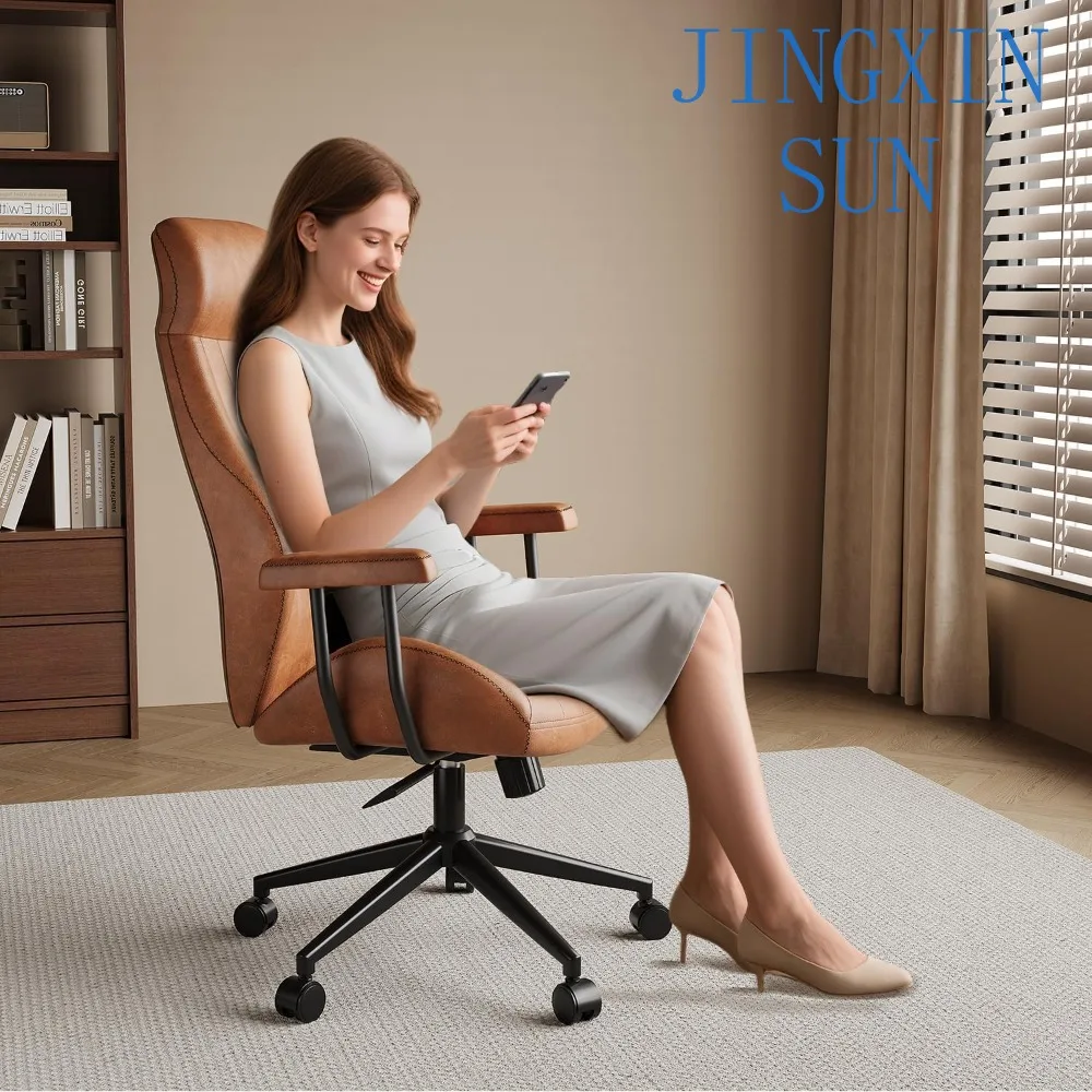 Cadeira de escritório ergonômica com encosto alto 330LBS – Cadeira de mesa giratória reclinável com altura ajustável, almofadas espessadas para confor