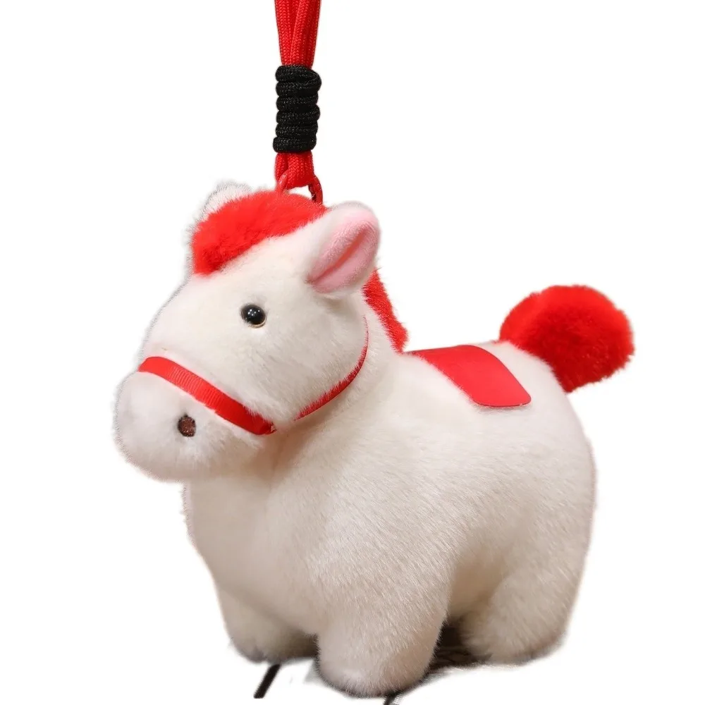 

Cartoon Pony Pendant Steed Doll Mascot Doll Chinese New Year Gift Chinese Style Stuffed Plush Horse Keychain Car Decoration