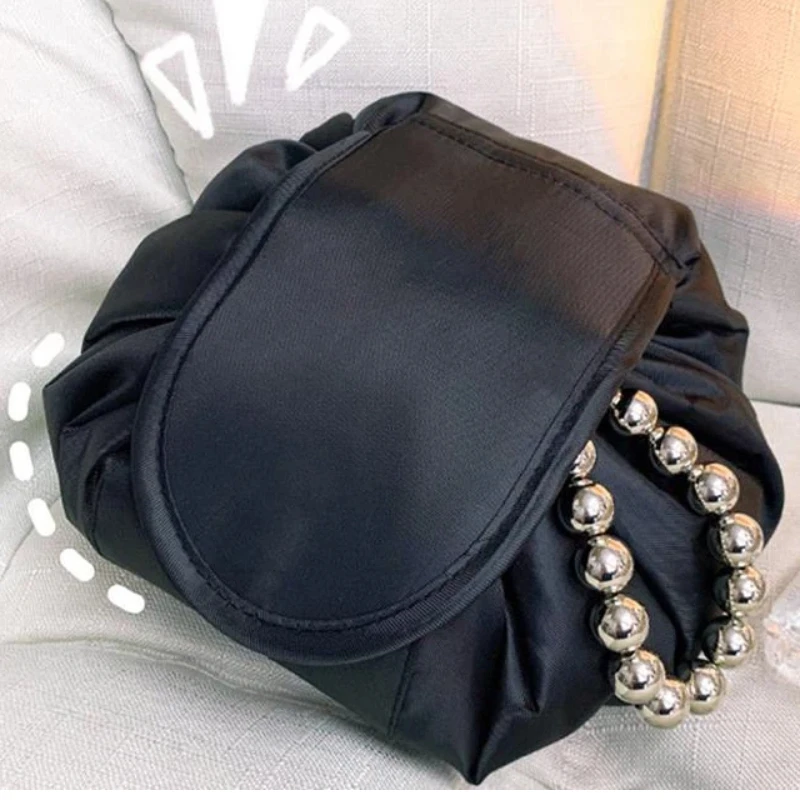 Drawstring Toiletry Bag Women Waterproof Cosmetic Organizer for Makeup Portable Travel Use