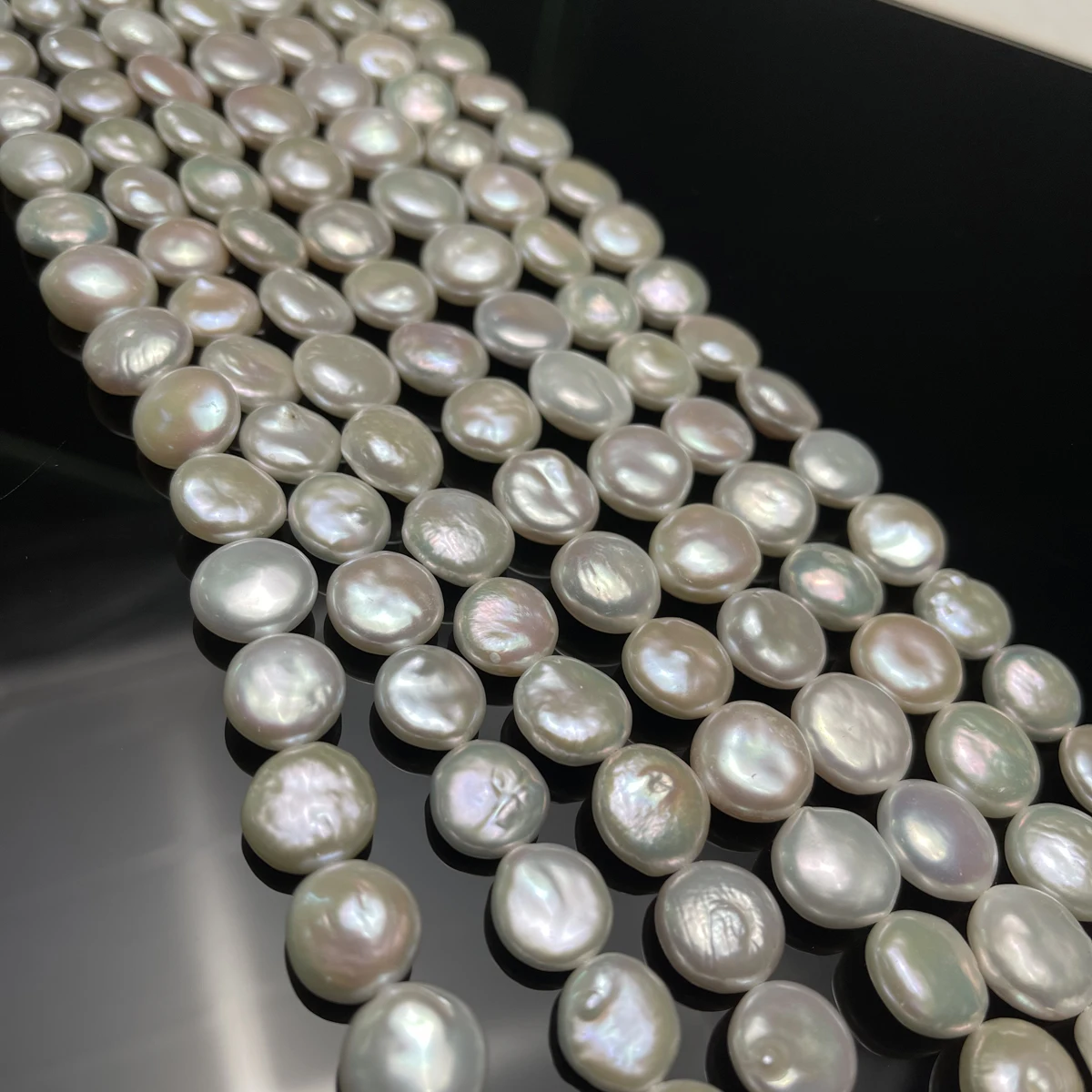 Premium 13-14mm 4A Natural White Round Button Pearls, Oversized Smooth Loose Beads for Ladies Handmade Jewelry Craft Supplies