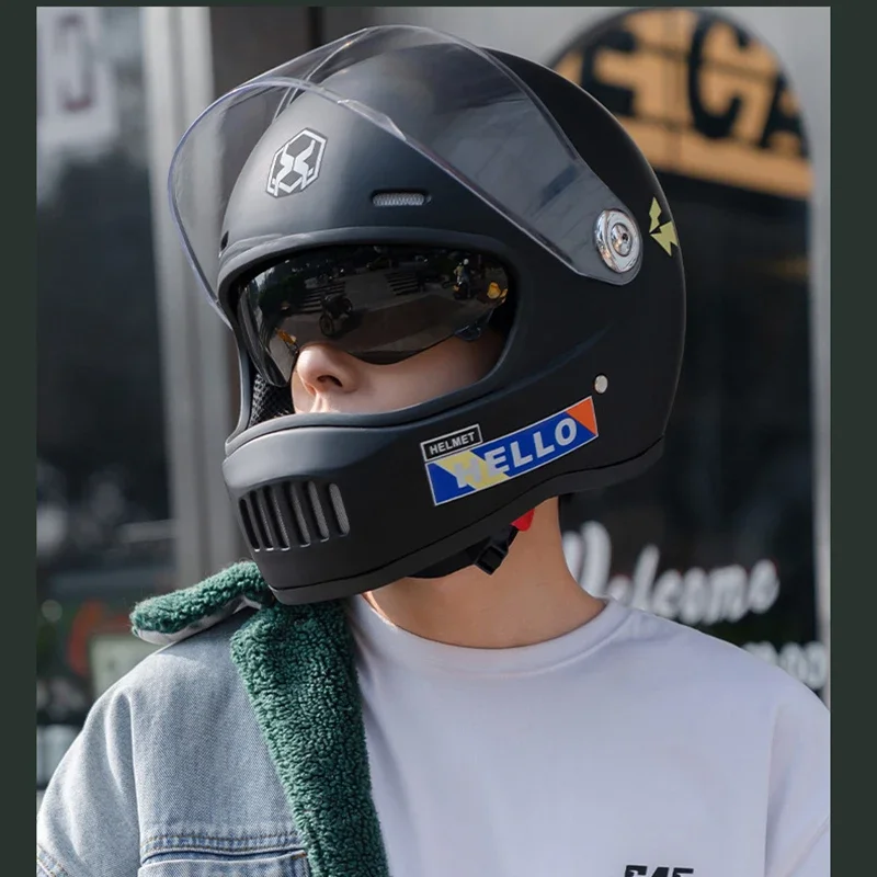 Casco integral de Moto con certificación DOT de marca con doble visera, casco de seguridad todoterreno de Material PP para hombres y mujeres, ligero y duradero