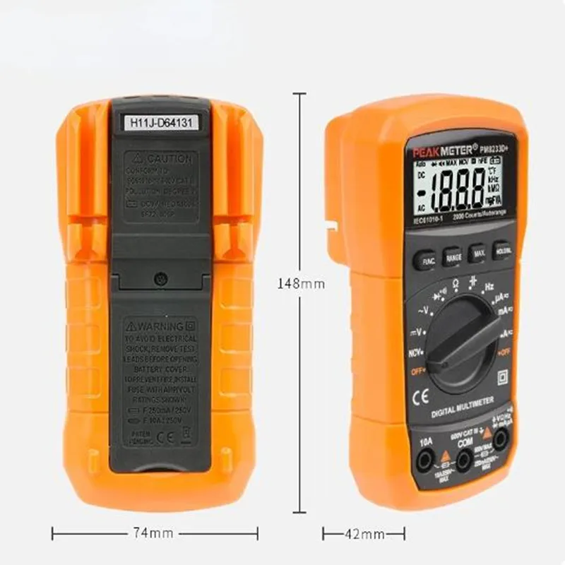 PM8233Dplus high-definition large screen high-precision digital multimeter for electrician specific automatic range NCV capacito