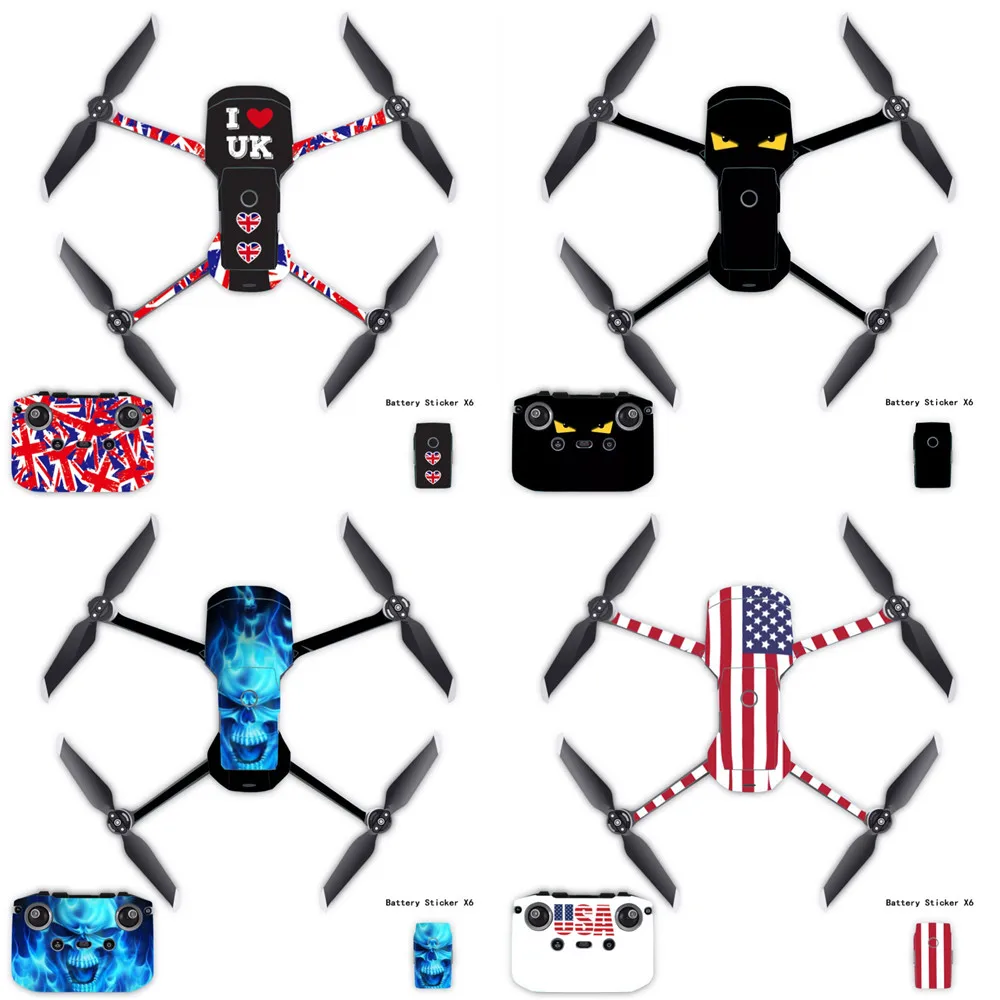 Colorful Sticker for DJI Mavic Air 2 Skin Sticker Drone Body Remote Controller Protection Scratch-resistant Stickers Fully