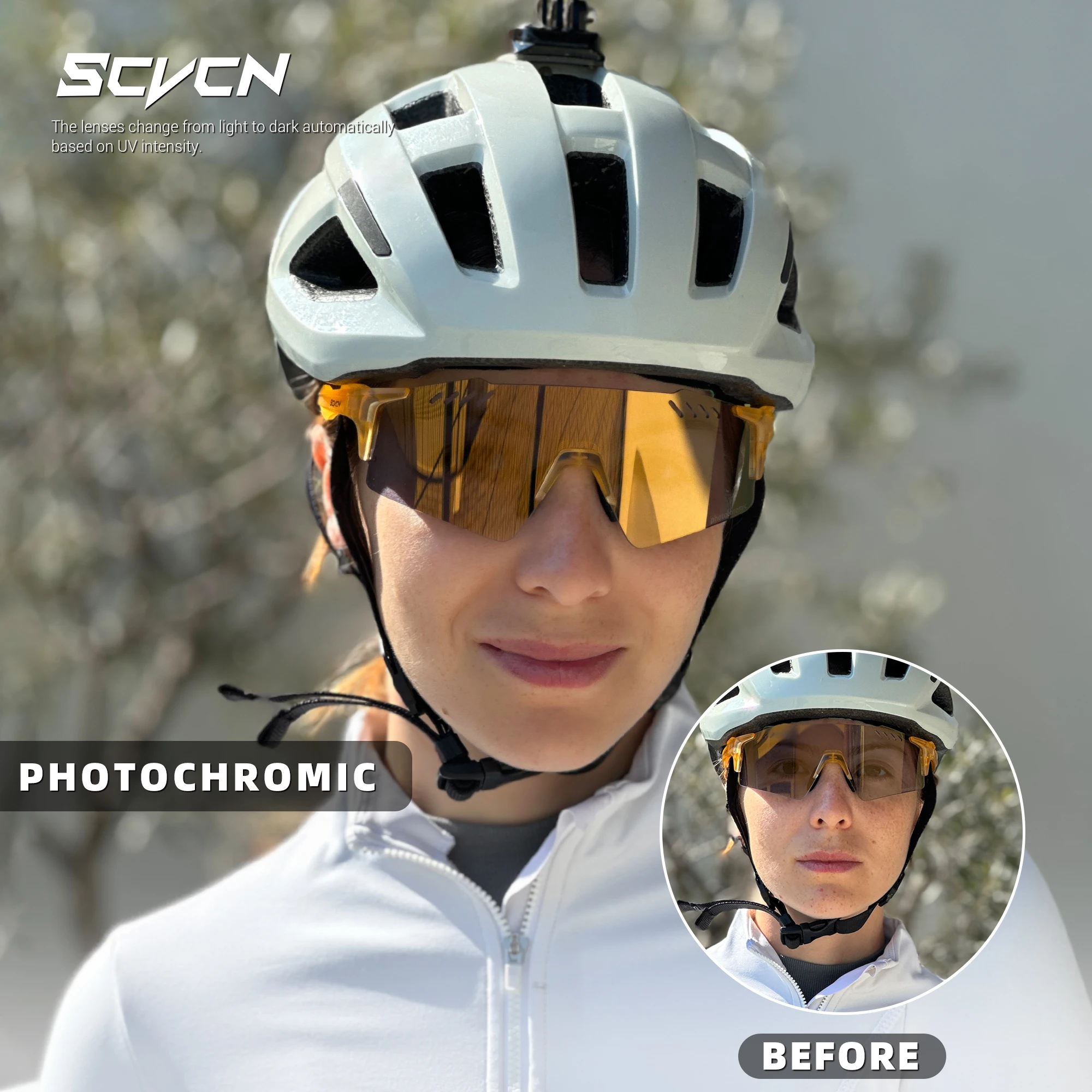 SCVCN نظارات ركوب الدراجات الضوئية UV400 نظارات ركوب الدراجات الرياضية الجبلية الرياضة في الهواء الطلق جولف التخييم القيادة العدسات
