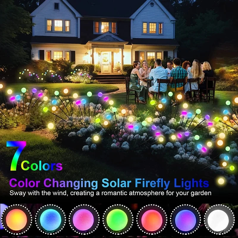 Solar LED Light Outdoor Garden Decoration Landscape Lights Firework Firefly Lawn Lamps Country House Terrace Balcony Decor Lamp