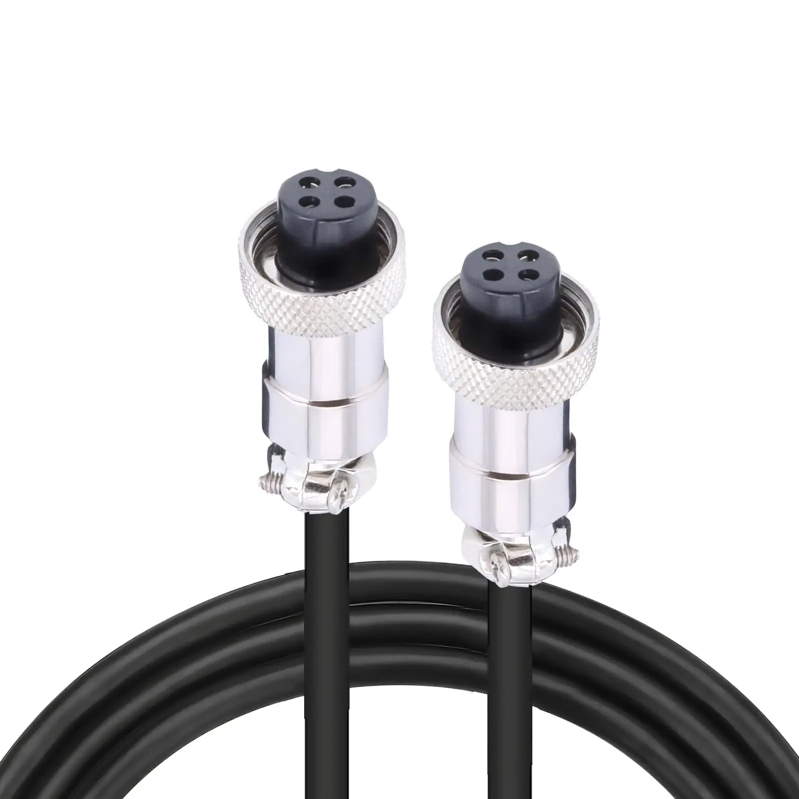 GX12-4 Aviation Plug, Double Female Straight & Panel Mount, Waterproof Electrical Connector
