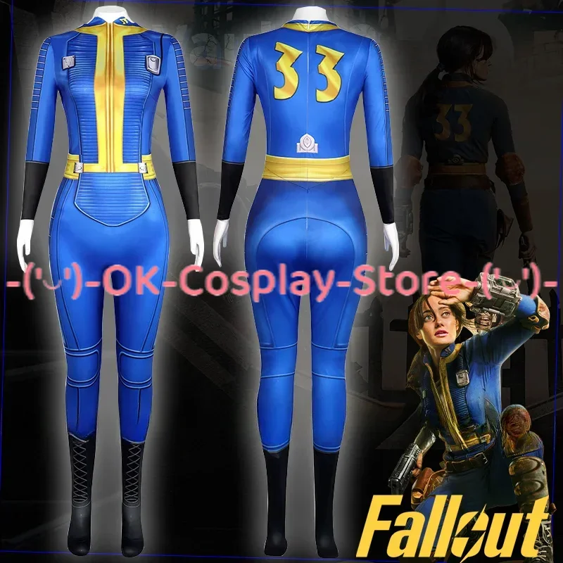 Lucy Cosplay Jumpsuit Game Fall Cos Out Romper Vault 33 Cosplay Costume Lucy MacLean Uniform Maximus Halloween Party Men Women