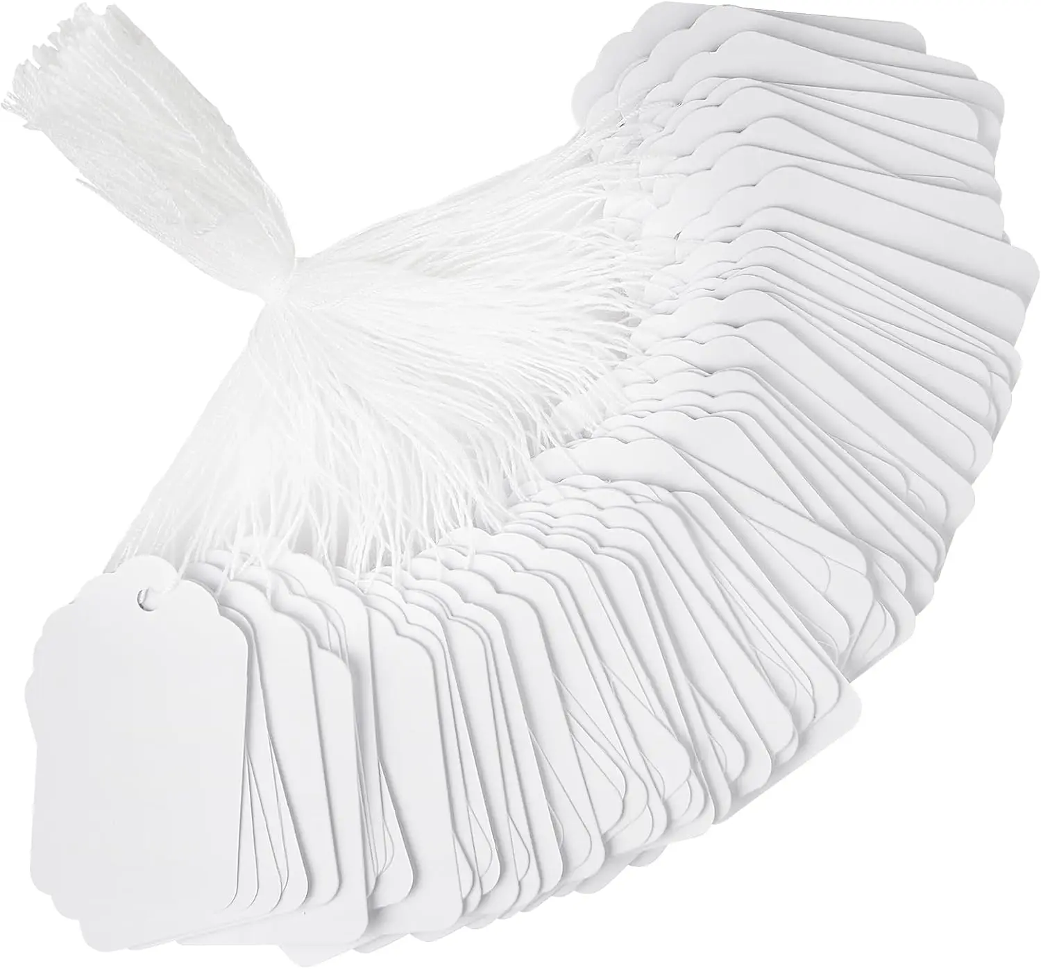 

1000PCS Pre-Strung Paper Price Tags with String for Garage Yard Sale Clothing Jewelry Labeling 1.75x1.1 Inch