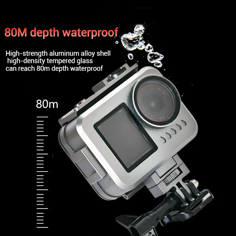 

Водонепроницаемый чехол глубиной 80 м для DJI Action5 Pro/4/3, защитный чехол из алюминиевого сплава, водонепроницаемый корпус, многофункциональный для занятий спортом на открытом воздухе, дайвинга