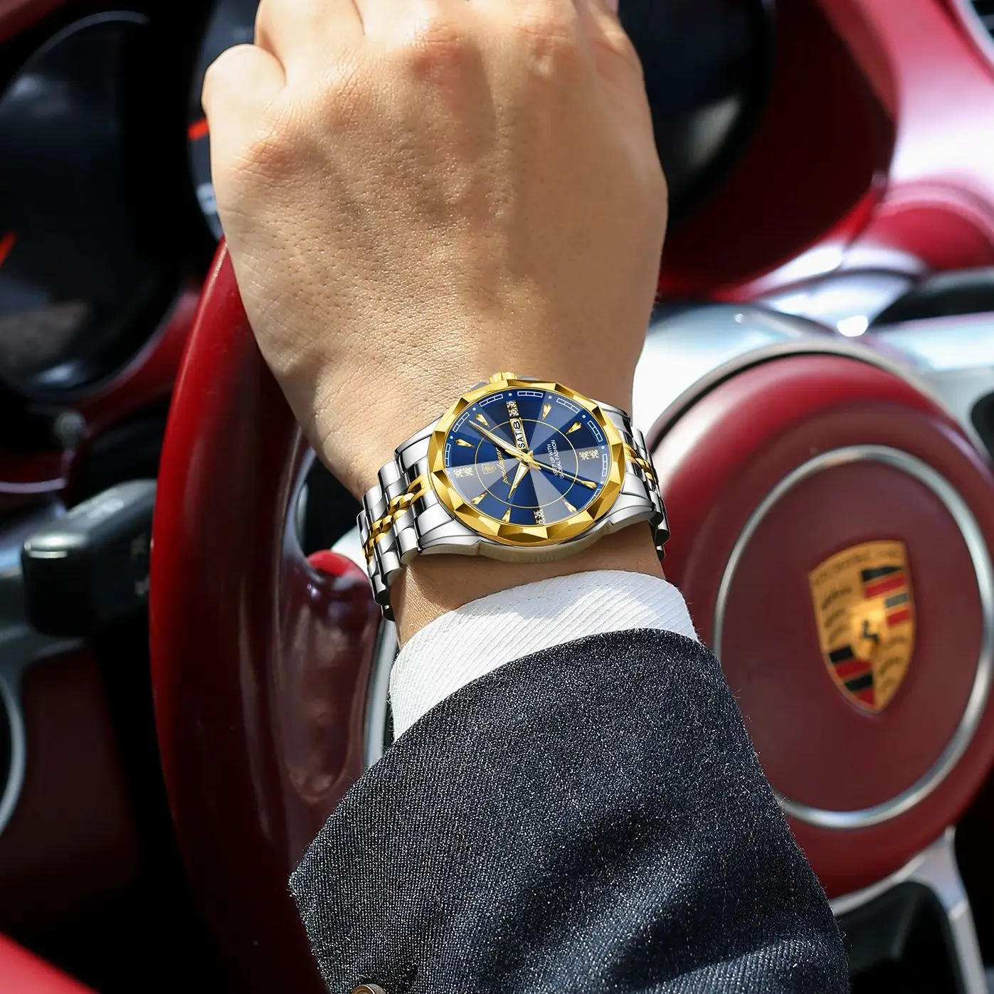 POEDAGAR ساعة رجالية عصرية فاخرة للأعمال مقاومة للماء مضيئة للتاريخ الأسبوع ساعات رجالية كوارتز من الفولاذ المقاوم للصدأ ساعة يد رجالية #6